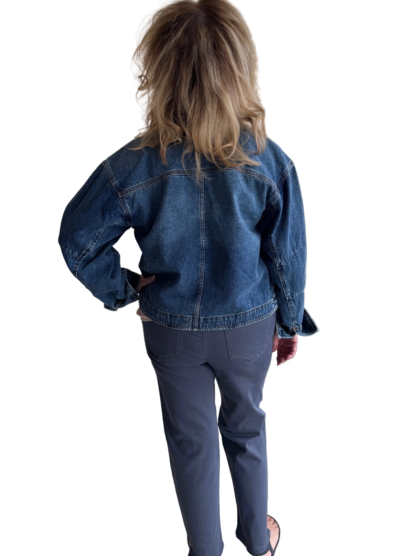 P7795GYPB Denim Jean Jacket