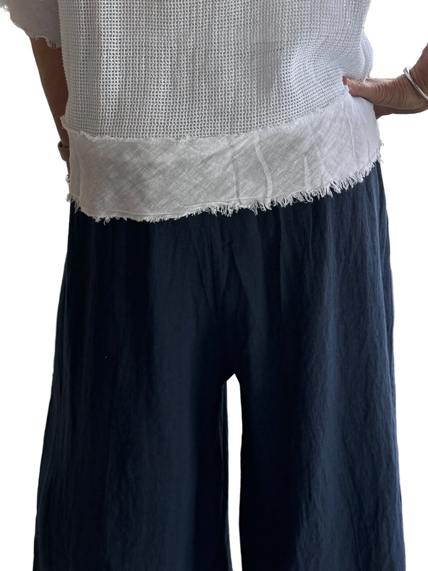 4-SS26241-9 100% Linen Pant