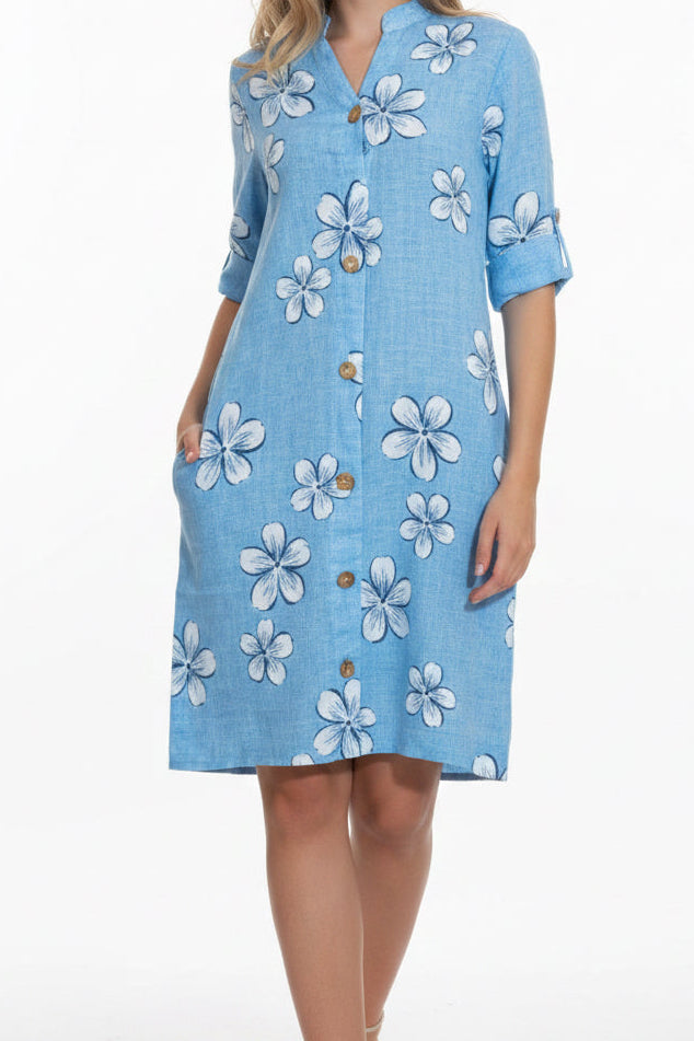 C6538 100% Linen Dress
