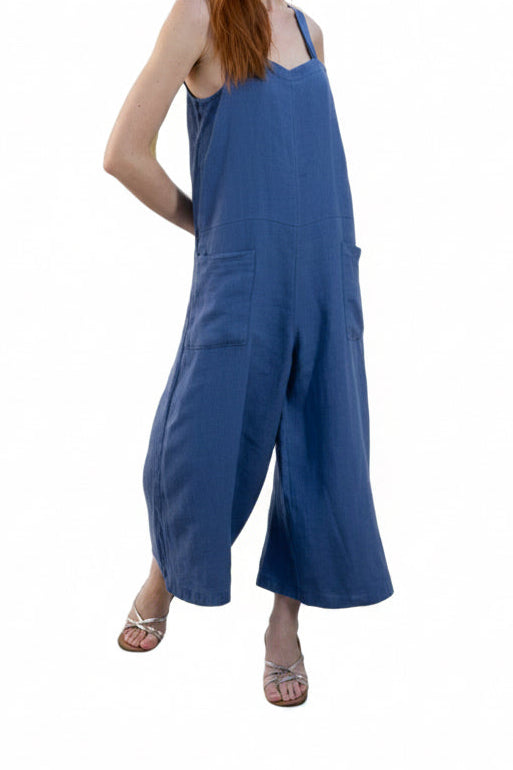 C6520 100% Linen Jumpsuit