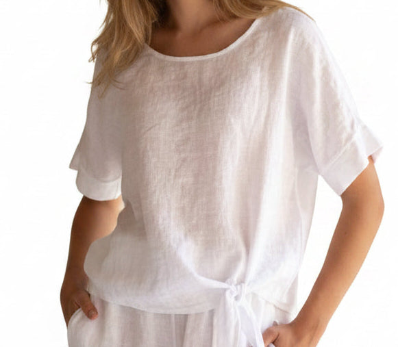 C6536 100% Linen Top
