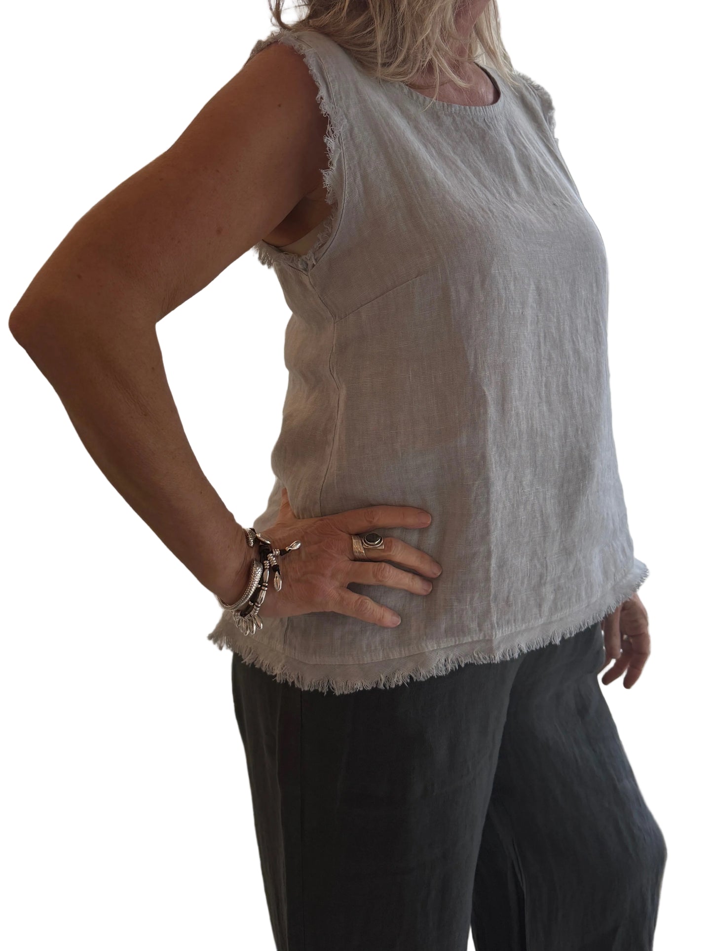 3-SS26251-9 Tank Top 100% Linen