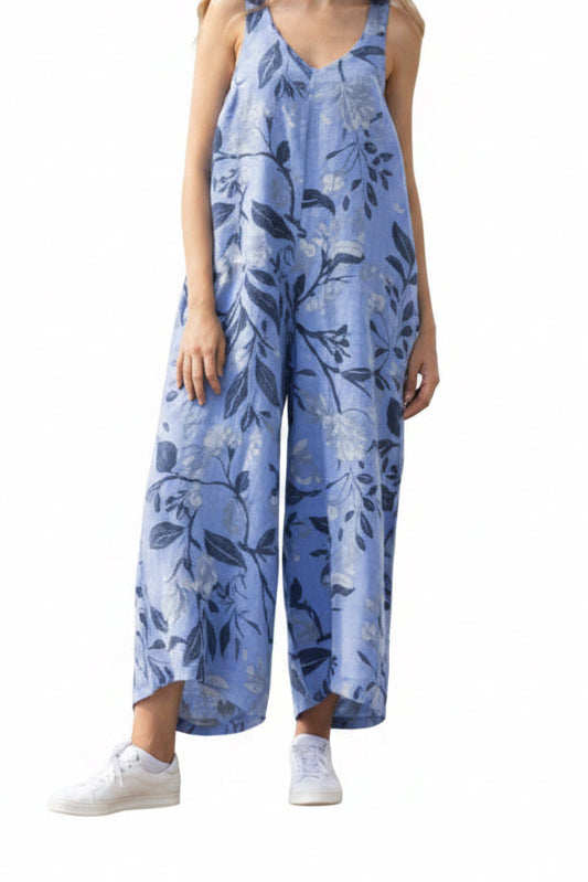 C6485 100% Linen Jumpsuit