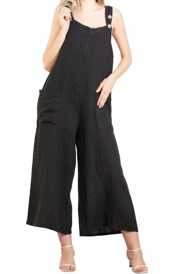 C6520 100% Linen Jumpsuit