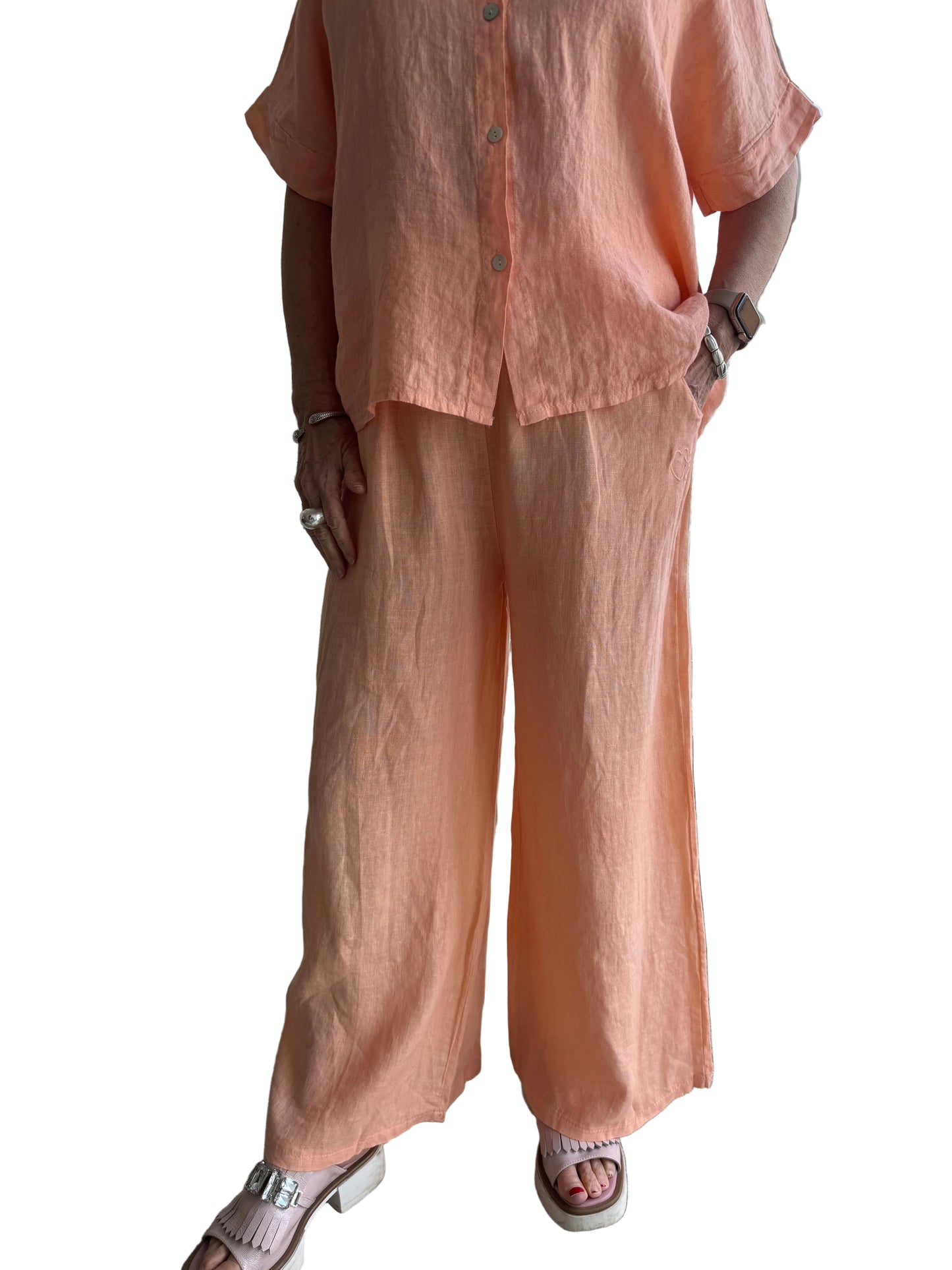 4-SS26217-9 100% Linen Pant