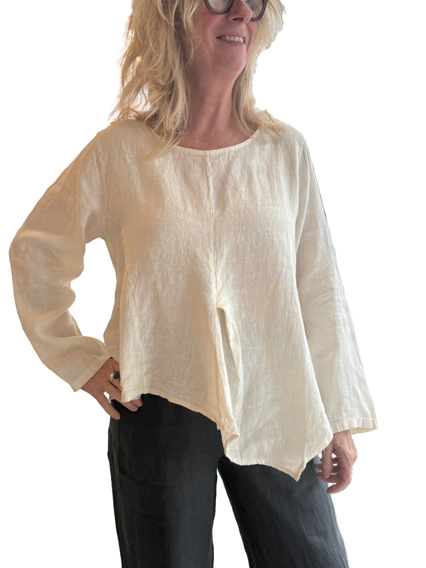4-SS26238-9 Linen Top