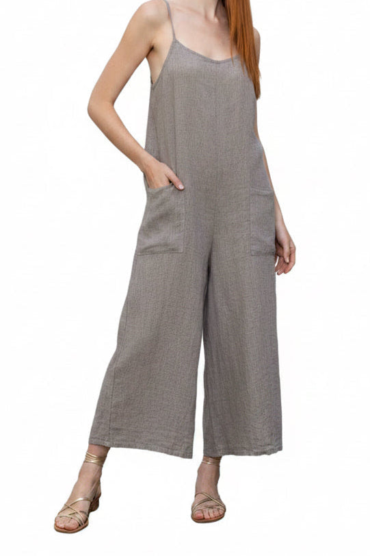 C6520 100% Linen Jumpsuit