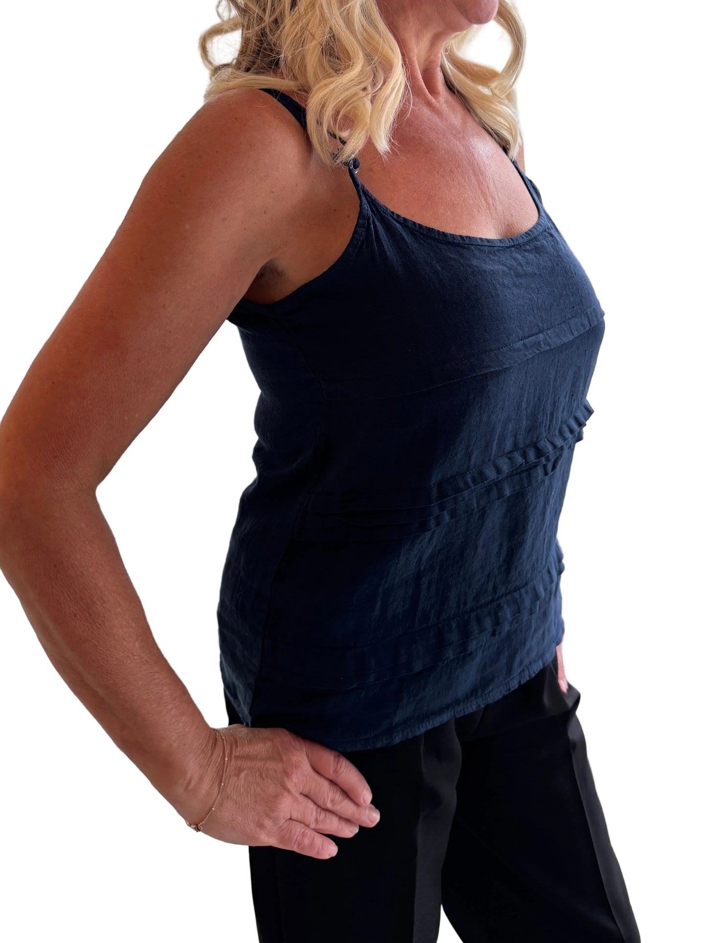 3-SS26195-9 100% Linen Tank Top