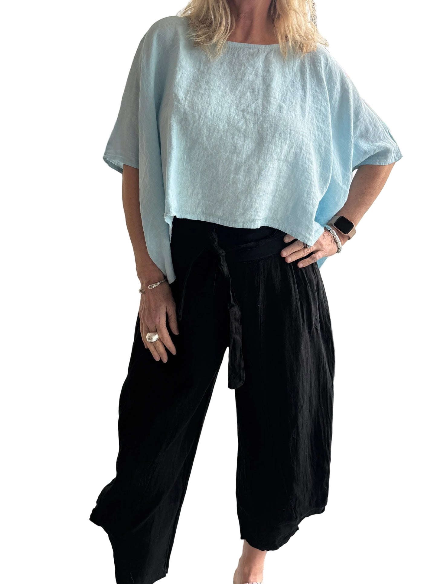 4-SS26125-7 100% Linen Top