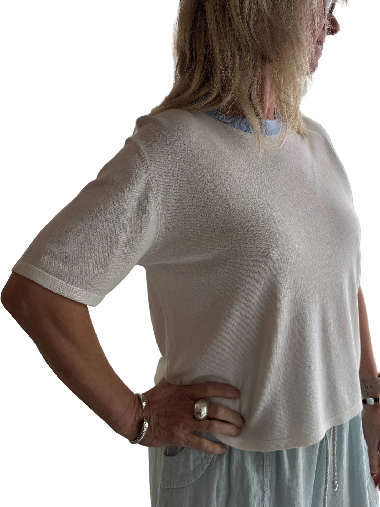 4-SS26136-4 Short Sleeve Sweater