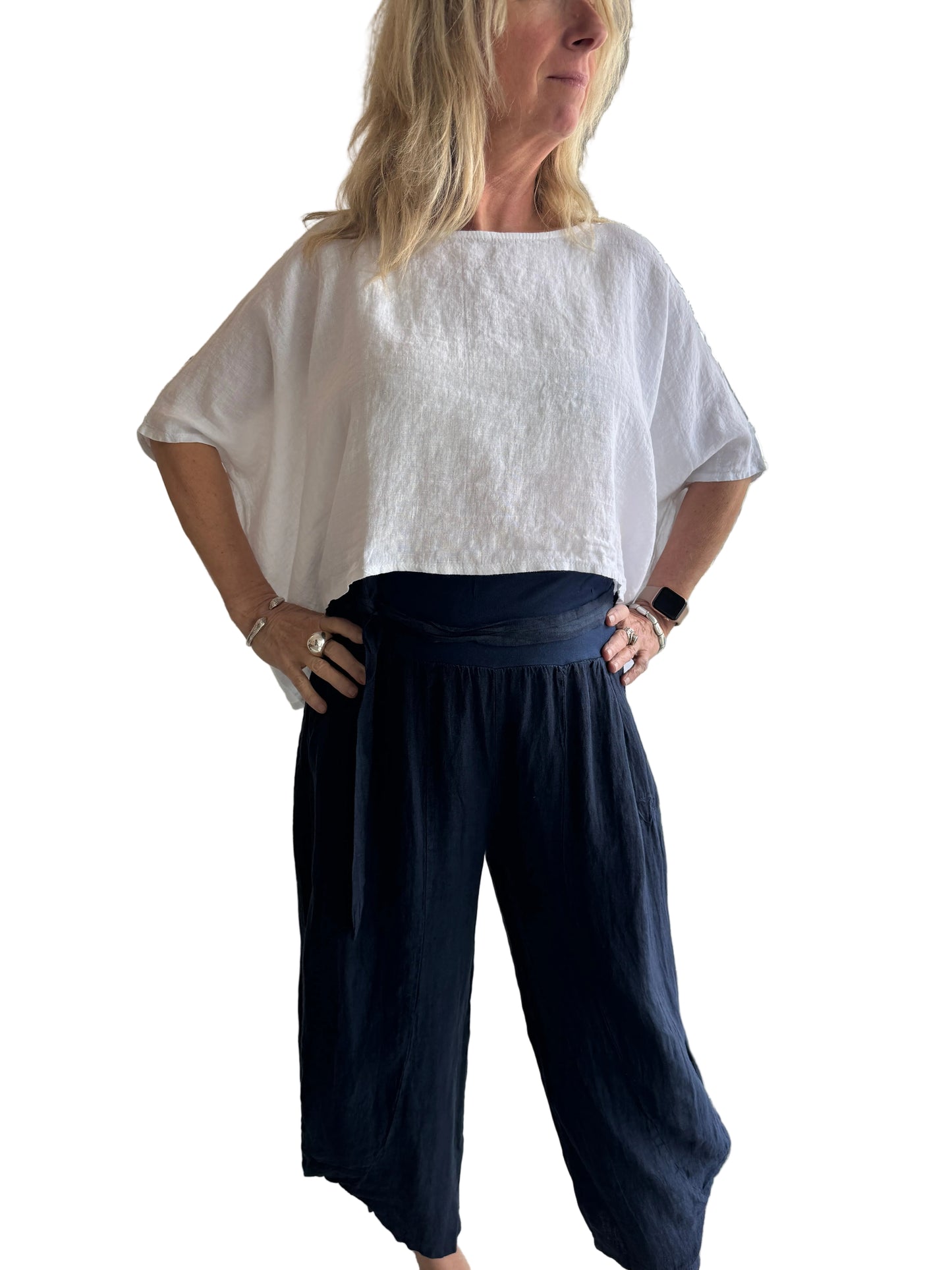 4-SS26125-7 100% Linen Top