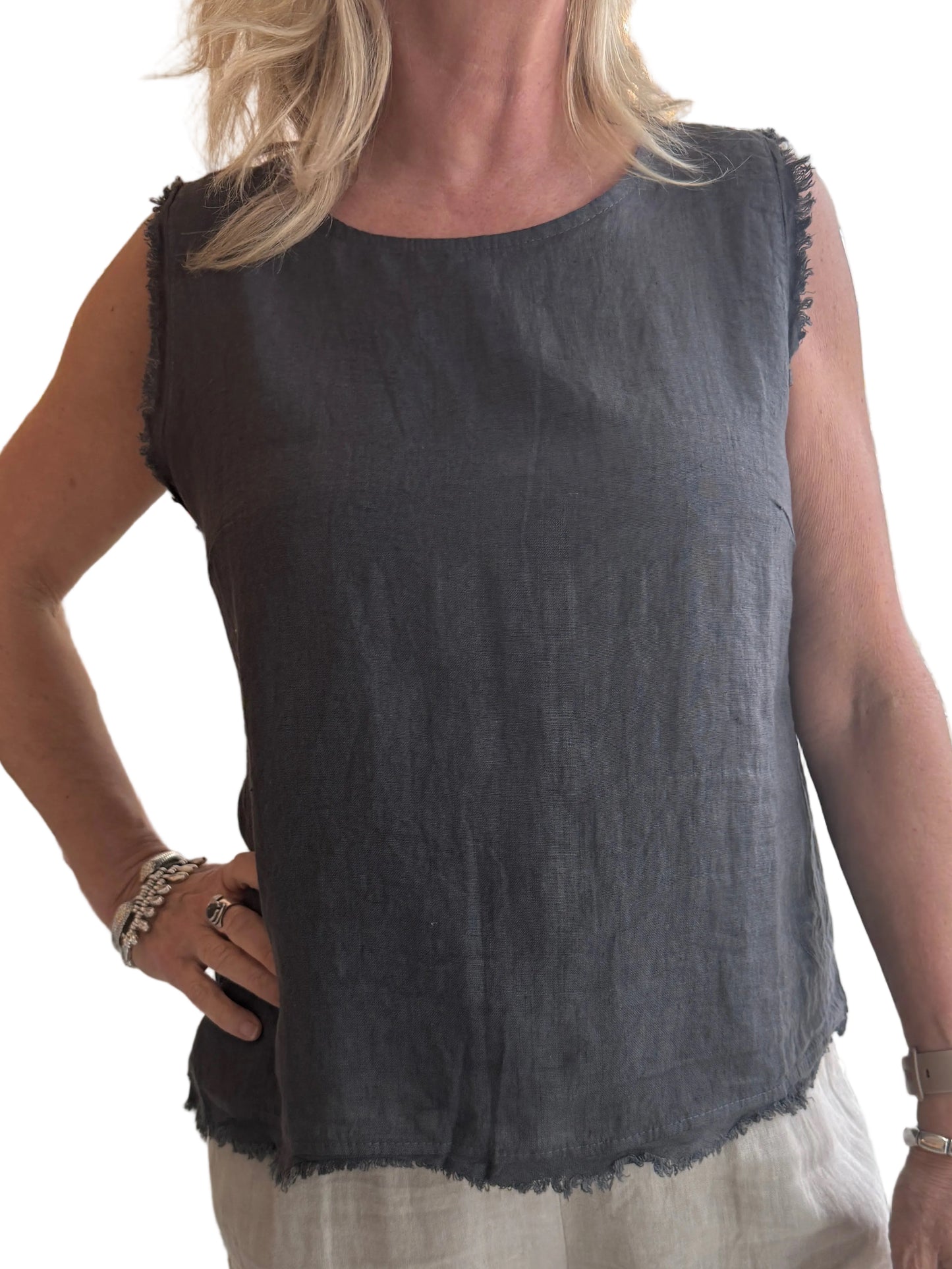 3-SS26251-9 Tank Top 100% Linen