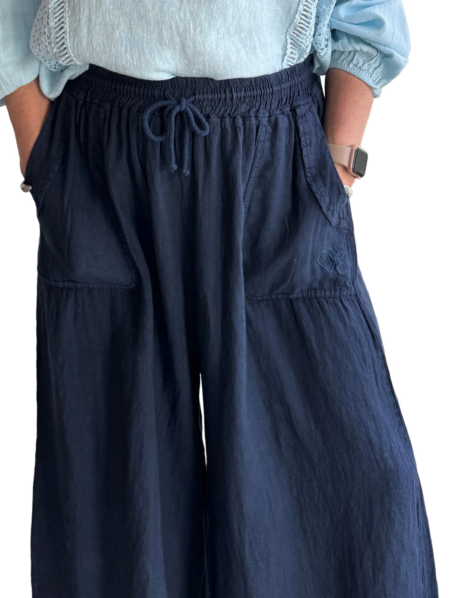 4-SS26241-9 100% Linen Pant