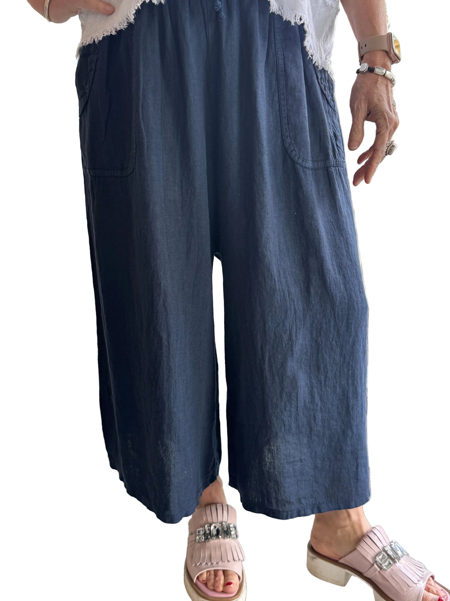 4-SS26241-9 100% Linen Pant