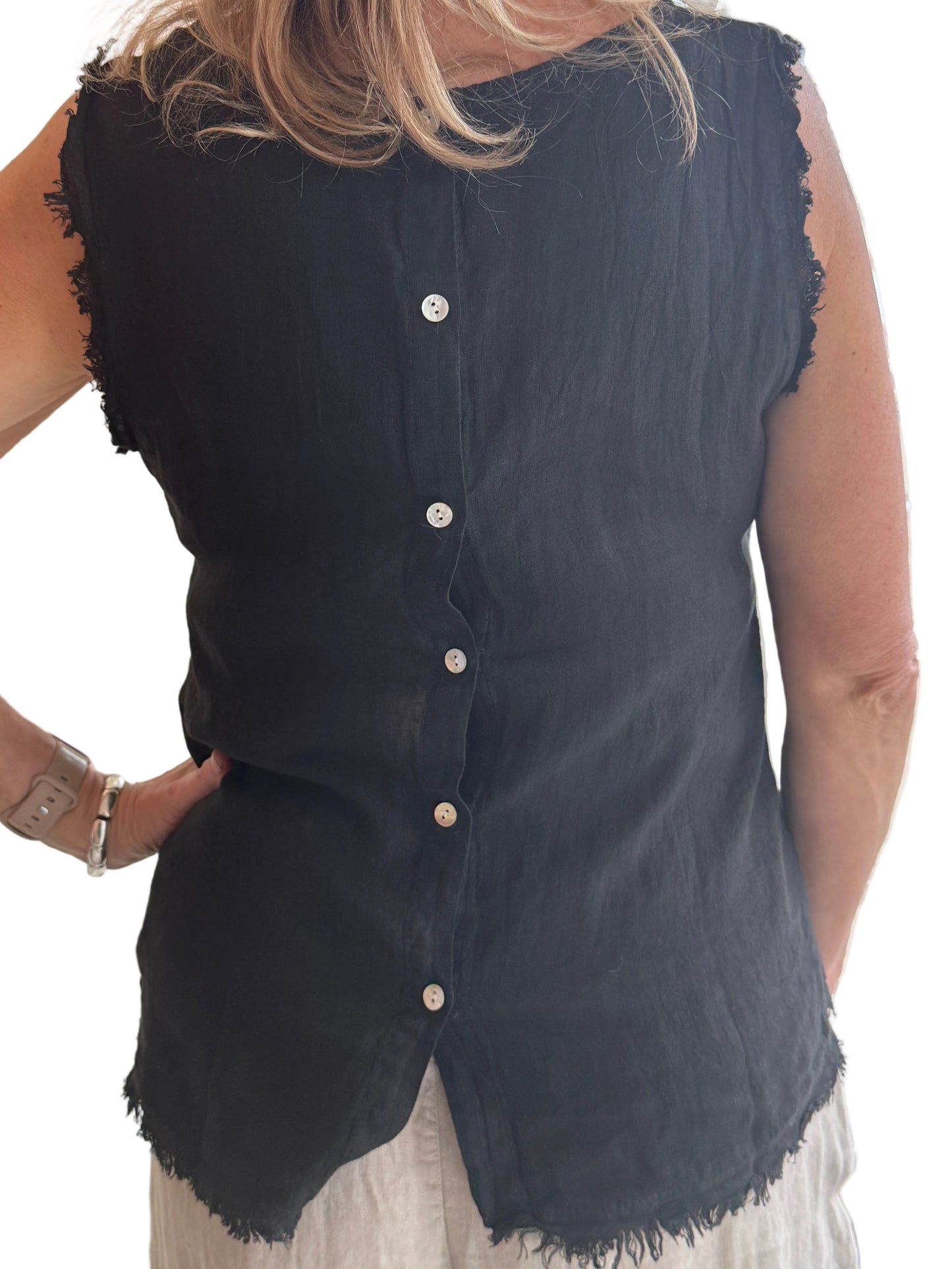 3-SS26251-9 Tank Top 100% Linen