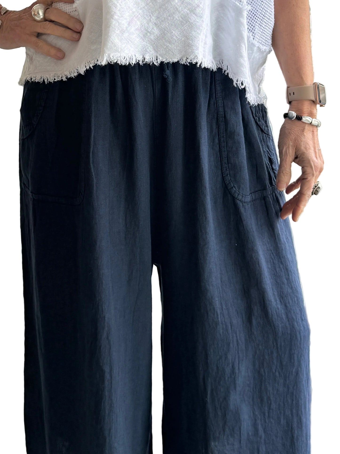 4-SS26241-9 100% Linen Pant