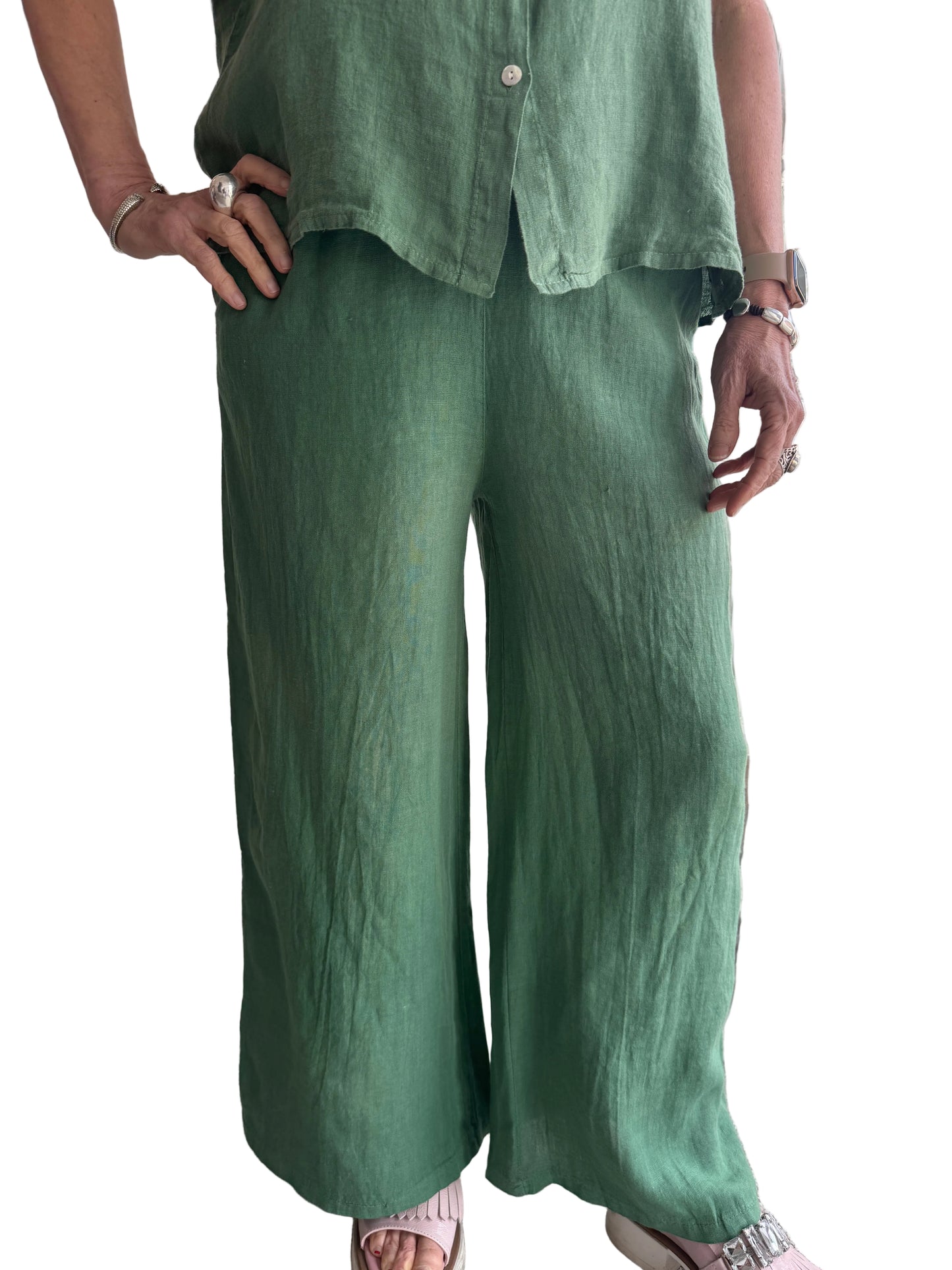 4-SS26217-9 100% Linen Pant