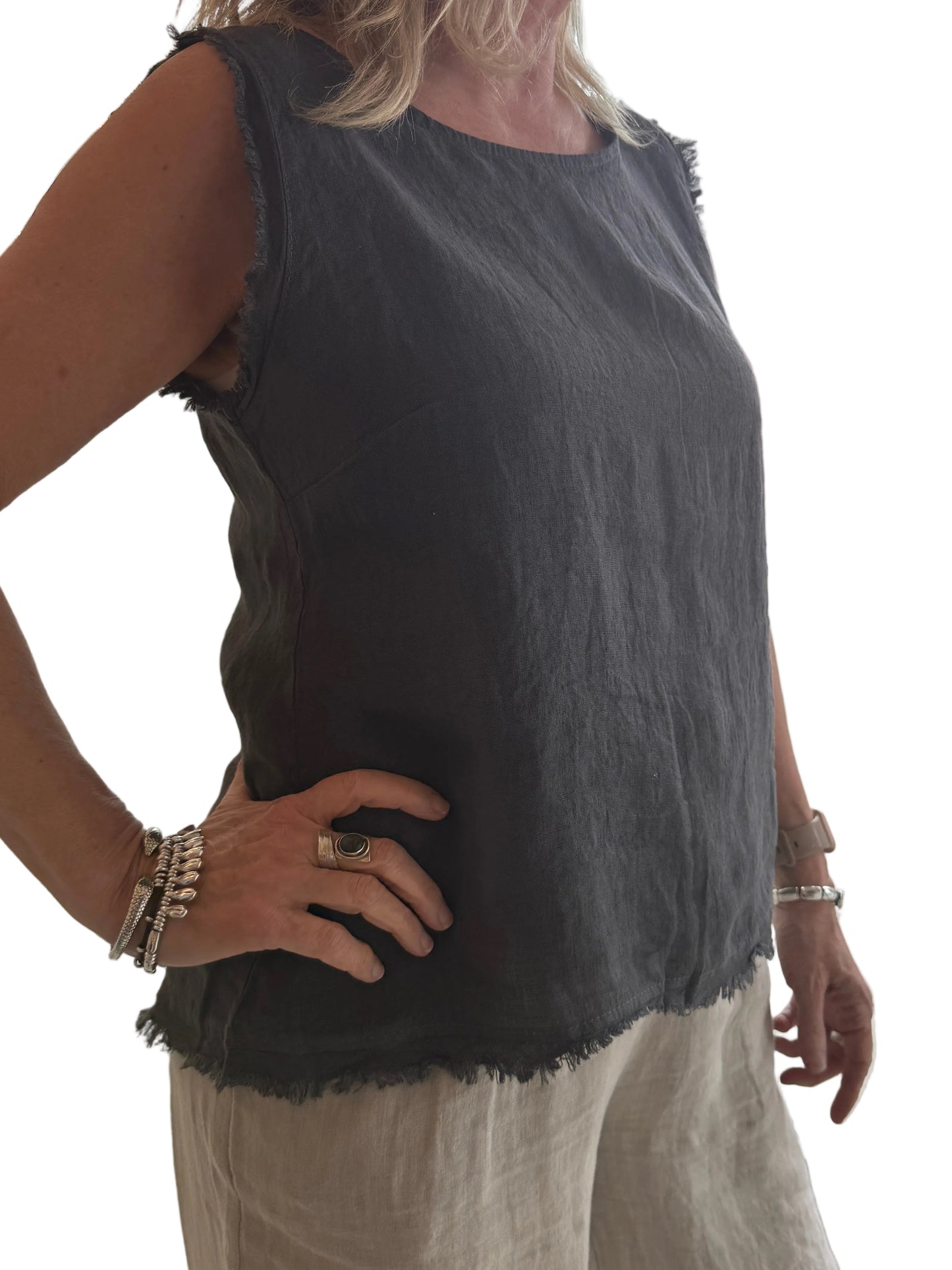 3-SS26251-9 Tank Top 100% Linen