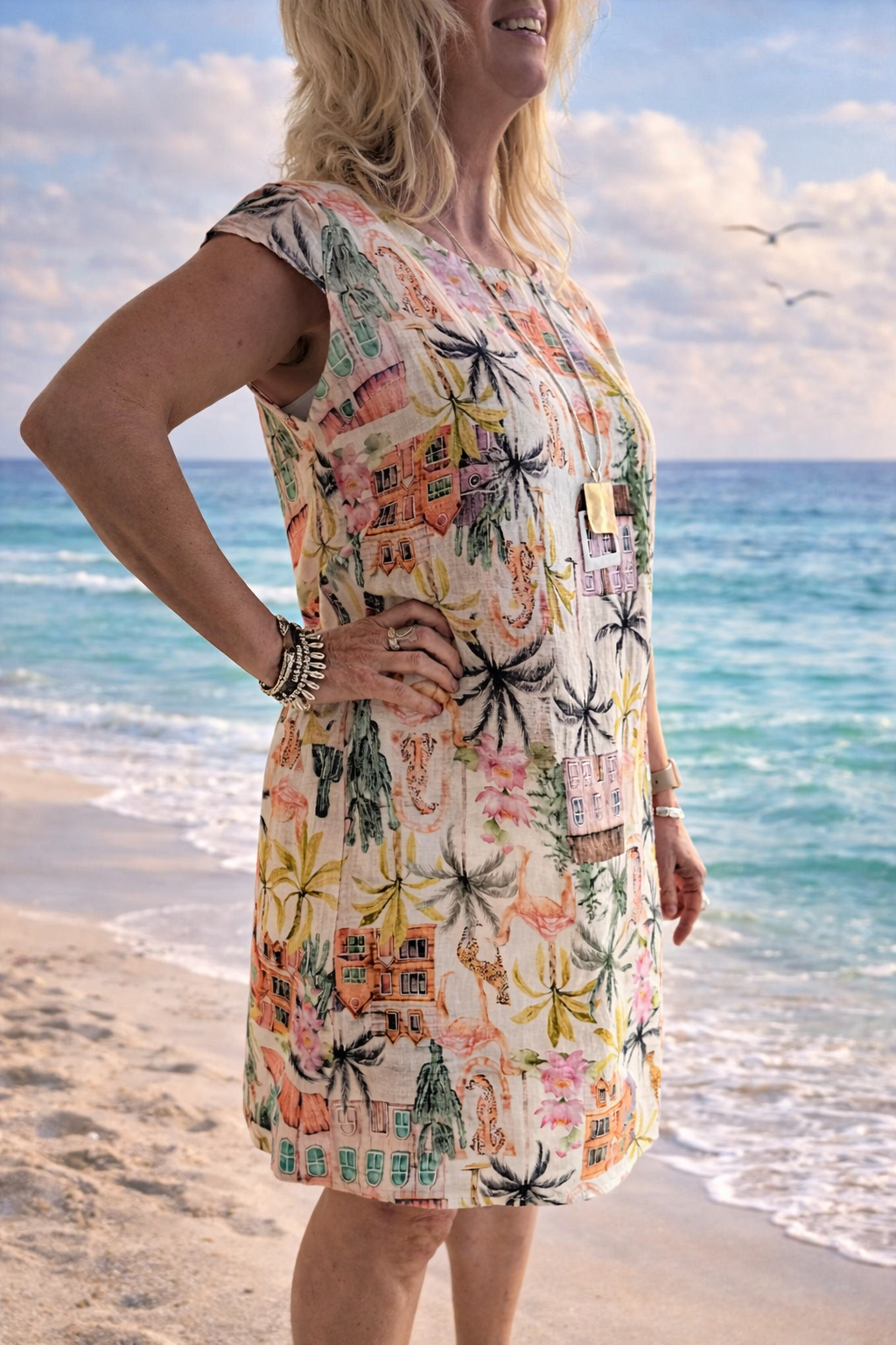 5-SS26208-9  Linen Dress